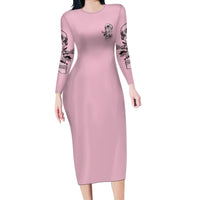 The Good Girl In Me Got Tired Skull Long Sleeve Bodycon Dress - Wonder Print Shop