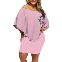 The Good Girl In Me Got Tired Skull Off Shoulder Short Dress - Wonder Print Shop