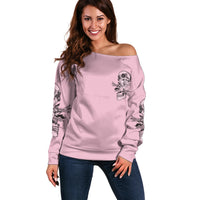 The Good Girl In Me Got Tired Skull Off Shoulder Sweater - Wonder Print Shop