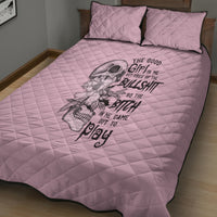 The Good Girl In Me Got Tired Skull Quilt Bed Set - Wonder Print Shop