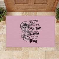 The Good Girl In Me Got Tired Skull Rubber Doormat - Wonder Print Shop