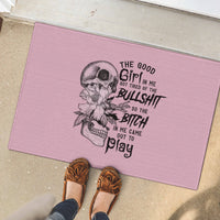 The Good Girl In Me Got Tired Skull Rubber Doormat - Wonder Print Shop