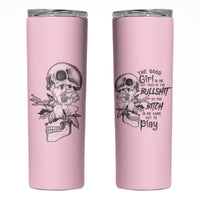 The Good Girl In Me Got Tired Skull Skinny Tumbler - Wonder Print Shop