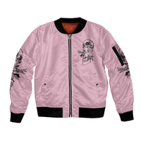 The Good Girl In Me Got Tired Skull Sleeve Zip Bomber Jacket - Wonder Print Shop
