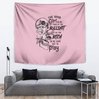 The Good Girl In Me Got Tired Skull Tapestry - Wonder Print Shop