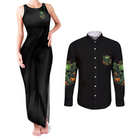 Your Demons Hide Under Your Bed Skull Halloween Couples Matching Tank Maxi Dress and Long Sleeve Button Shirt - Wonder Print Shop
