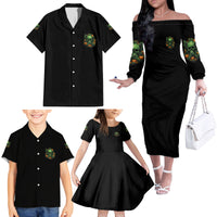 Your Demons Hide Under Your Bed Skull Halloween Family Matching Off Shoulder Long Sleeve Dress and Hawaiian Shirt - Wonder Print Shop