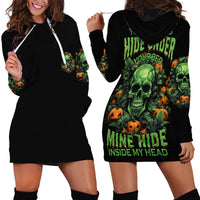 Your Demons Hide Under Your Bed Skull Halloween Hoodie Dress - Wonder Print Shop
