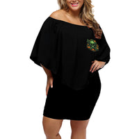 Your Demons Hide Under Your Bed Skull Halloween Off Shoulder Short Dress - Wonder Print Shop