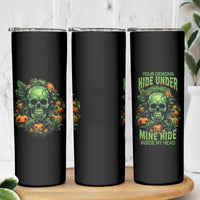 Your Demons Hide Under Your Bed Skull Halloween Skinny Tumbler - Wonder Print Shop