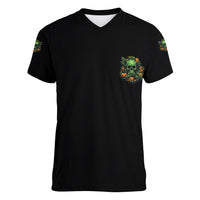 Your Demons Hide Under Your Bed Skull Halloween Women V Neck T Shirt - Wonder Print Shop