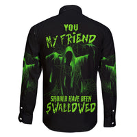 You My Friend Should Have Been Swallowed Halloween Family Matching Off Shoulder Maxi Dress and Hawaiian Shirt - Wonder Print Shop
