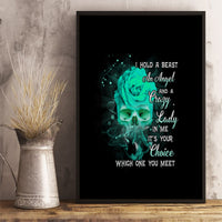 I Hold A Beast An Angel Crazy Lady In Me Canvas Wall Art - Wonder Print Shop