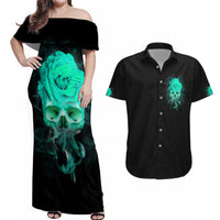 I Hold A Beast An Angel Crazy Lady In Me Couples Matching Off Shoulder Maxi Dress and Hawaiian Shirt - Wonder Print Shop