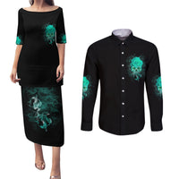 I Hold A Beast An Angel Crazy Lady In Me Couples Matching Puletasi Dress and Long Sleeve Button Shirt - Wonder Print Shop