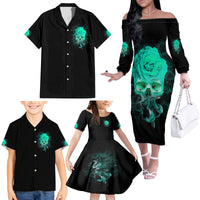 I Hold A Beast An Angel Crazy Lady In Me Family Matching Off Shoulder Long Sleeve Dress and Hawaiian Shirt - Wonder Print Shop