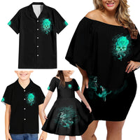 I Hold A Beast An Angel Crazy Lady In Me Family Matching Off Shoulder Short Dress and Hawaiian Shirt - Wonder Print Shop