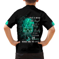 I Hold A Beast An Angel Crazy Lady In Me Kid Hawaiian Shirt - Wonder Print Shop
