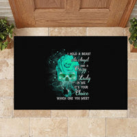 I Hold A Beast An Angel Crazy Lady In Me Rubber Doormat - Wonder Print Shop