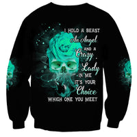 I Hold A Beast An Angel Crazy Lady In Me Sweatshirt - Wonder Print Shop