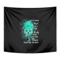 I Hold A Beast An Angel Crazy Lady In Me Tapestry - Wonder Print Shop