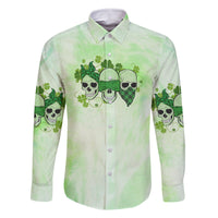 Stuck Between Idk Idc And Idgaf Rose Skull Patrick's Day Family Matching Off Shoulder Long Sleeve Dress and Hawaiian Shirt - Wonder Print Shop