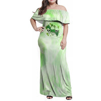 Stuck Between Idk Idc And Idgaf Rose Skull Patrick's Day Family Matching Off Shoulder Maxi Dress and Hawaiian Shirt - Wonder Print Shop