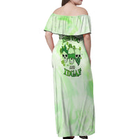 Stuck Between Idk Idc And Idgaf Rose Skull Patrick's Day Family Matching Off Shoulder Maxi Dress and Hawaiian Shirt - Wonder Print Shop