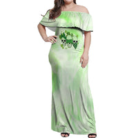 Stuck Between Idk Idc And Idgaf Rose Skull Patrick's Day Off Shoulder Maxi Dress - Wonder Print Shop
