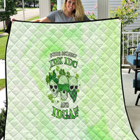 Stuck Between Idk Idc And Idgaf Rose Skull Patrick's Day Quilt - Wonder Print Shop