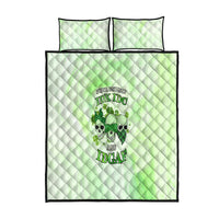 Stuck Between Idk Idc And Idgaf Rose Skull Patrick's Day Quilt Bed Set - Wonder Print Shop