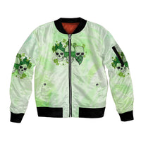 Stuck Between Idk Idc And Idgaf Rose Skull Patrick's Day Sleeve Zip Bomber Jacket - Wonder Print Shop