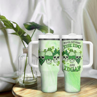 Stuck Between Idk Idc And Idgaf Rose Skull Patrick's Day Tumbler With Handle - Wonder Print Shop