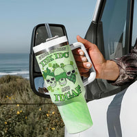Stuck Between Idk Idc And Idgaf Rose Skull Patrick's Day Tumbler With Handle - Wonder Print Shop