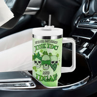 Stuck Between Idk Idc And Idgaf Rose Skull Patrick's Day Tumbler With Handle - Wonder Print Shop