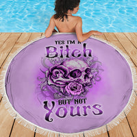 Yes I'm A B But Not Yours Purple Beach Blanket - Wonder Print Shop