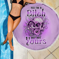 Yes I'm A B But Not Yours Purple Beach Blanket - Wonder Print Shop