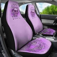Yes I'm A B But Not Yours Purple Car Seat Cover - Wonder Print Shop