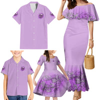 Yes I'm A B But Not Yours Purple Family Matching Mermaid Dress and Hawaiian Shirt - Wonder Print Shop