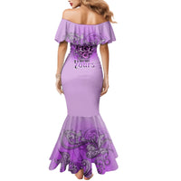 Yes I'm A B But Not Yours Purple Family Matching Mermaid Dress and Hawaiian Shirt - Wonder Print Shop