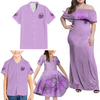Yes I'm A B But Not Yours Purple Family Matching Off Shoulder Maxi Dress and Hawaiian Shirt - Wonder Print Shop