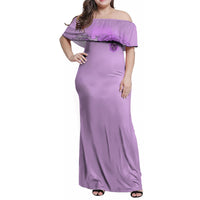 Yes I'm A B But Not Yours Purple Family Matching Off Shoulder Maxi Dress and Hawaiian Shirt - Wonder Print Shop