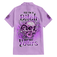 Yes I'm A B But Not Yours Purple Family Matching Short Sleeve Bodycon Dress and Hawaiian Shirt - Wonder Print Shop