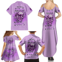 Yes I'm A B But Not Yours Purple Family Matching Summer Maxi Dress and Hawaiian Shirt - Wonder Print Shop