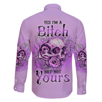 Yes I'm A B But Not Yours Purple Family Matching Tank Maxi Dress and Hawaiian Shirt - Wonder Print Shop