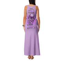 Yes I'm A B But Not Yours Purple Family Matching Tank Maxi Dress and Hawaiian Shirt - Wonder Print Shop