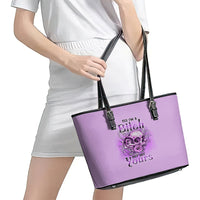 Yes I'm A B But Not Yours Purple Leather Tote Bag - Wonder Print Shop