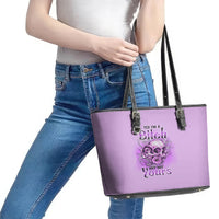 Yes I'm A B But Not Yours Purple Leather Tote Bag - Wonder Print Shop