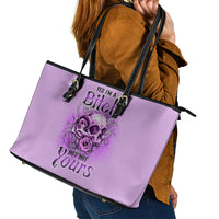 Yes I'm A B But Not Yours Purple Leather Tote Bag - Wonder Print Shop