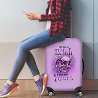 Yes I'm A B But Not Yours Purple Luggage Cover - Wonder Print Shop